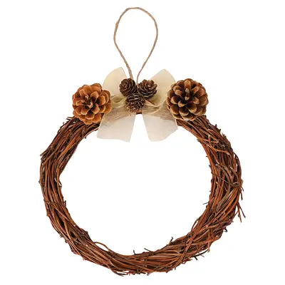 GUIRLANDA COM PINHAS + LACO DE NATAL 18CM DE Ø