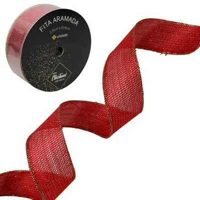 FITA ARAMADO LINHO VM PREMIUM DE NATAL 3,8X914CM DP PLAY