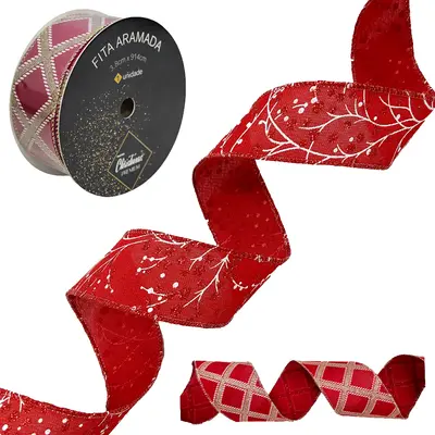 FITA ARAMADO VM COM GLITTER PREMIUM DE NATAL 3,8X914CM DP PLAY