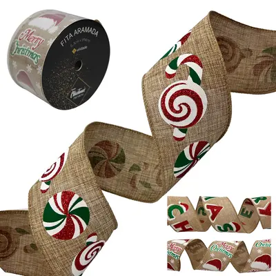 FITA ARAMADO KRAFT NATALINO PREMIUM DE NATAL 6,3X914CM DP PLAY