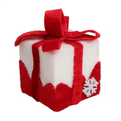 PENDENTE CAIXA PRESENTE DE NATAL COM LACO 7,5X6X6CM