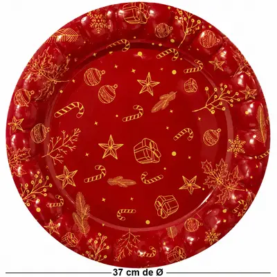 BANDEJA DE PLASTICO REDONDA FIGURAS NATALINA VM 37CM DE Ø