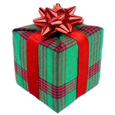PENDENTE CAIXA DE PRESENTE CAMURCA XADREZ COM LACO VM 10X8X8CM