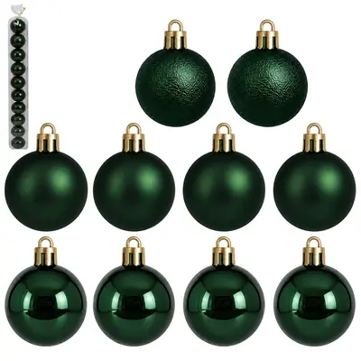 BOLA DE NATAL 5CM DE Ø VERDE MENTA MISTA BRILHO / FOSCA / TEXTURADA PACOTE COM10 PECAS