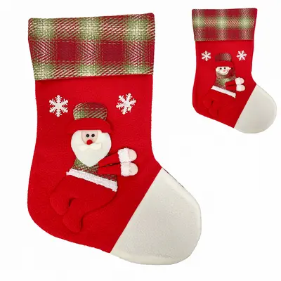 PENDENTE BOTA PAPAI NOEL / BONECO DE NEVE XADREZ VM 45X24CM