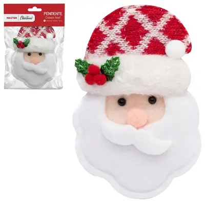 PENDENTE CABECA PAPAI NOEL / BONECO DE NEVE 13X9CM