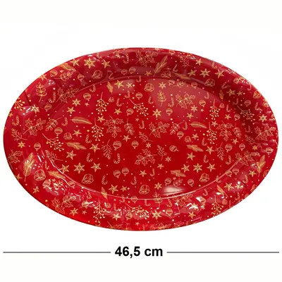 BANDEJA DE PLASTICO OVAL FIGURAS NATALINA VM 46,5X35,5CM
