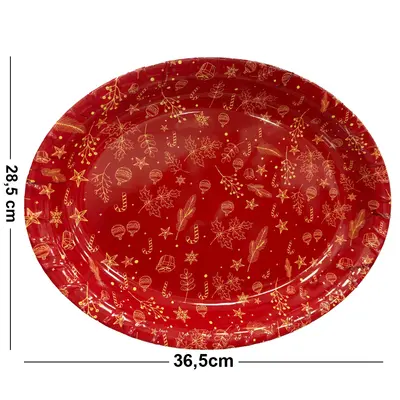 BANDEJA DE PLASTICO OVAL FIGURAS NATALINA VM 36,5X28,5CM