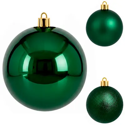 BOLA DE NATAL 10CM DE Ø VERDE MENTA MISTA BRILHO / FOSCA / TEXTURADA PCTE COM 1 PECA