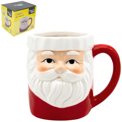 CANECA DE PORCELANA PAPAI NOEL 330ML