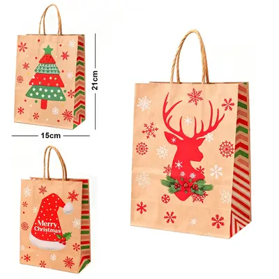 BOLSA SACOLA DE PAPEL SORTIDAS DE NATAL 21X15X8CM