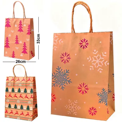 BOLSA SACOLA DE PAPEL SORTIDAS DE NATAL 33X26X12CM