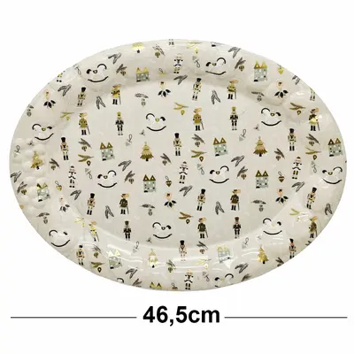 BANDEJA DE PLASTICO OVAL QUEBRA NOZES 46,5X35,5CM