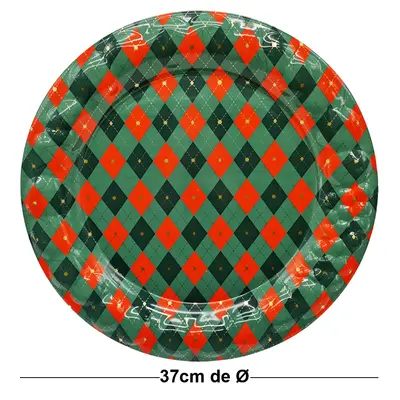 BANDEJA DE PLASTICO REDONDA XADREZ 37CM DE Ø