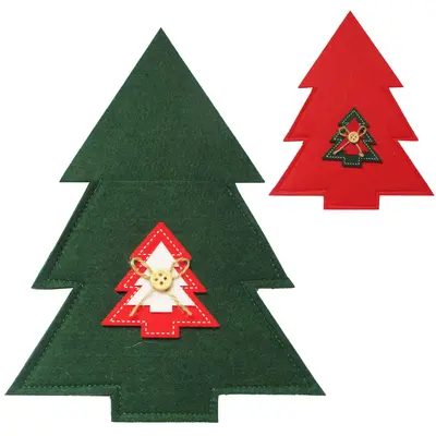 PORTA TALHER DE FELTRO ARVORE DE NATAL 23X18CM