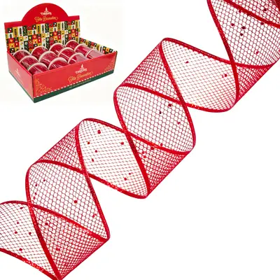 FITA ARAMADO VERMELHO COM GLITTER 6,3X270CM DP PLAY