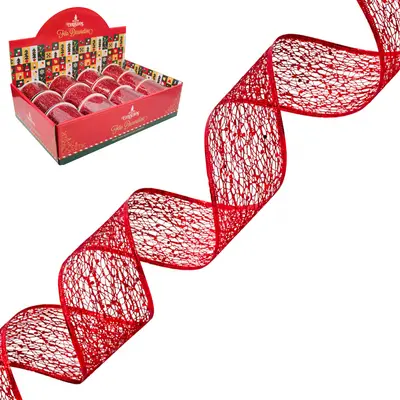 FITA ARAMADO VERMELHA COM GLITTER 6,3X270CM DP PLAY