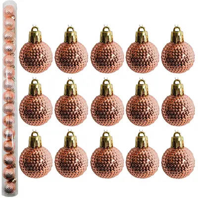 BOLA DE NATAL 3CM DE Ø CHAMPANHE COM 15 PECAS NO TUBO