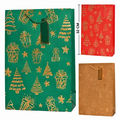 BOLSA SACOLA DE PAEL PARA PRESENTE 32X26X10CM