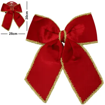 LACO VELUDO VERMELHO COM BORDA DOURADA 30X25CM