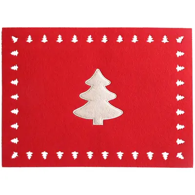 TOALHA LUGAR AMERICANO DE FELTRO RETANGULAR ARVORE DE NATAL 40X30CM