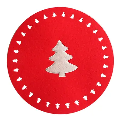 TOALHA LUGAR AMERICANO DE FELTRO REDONDO ARVORE DE NATAL 35CM DE Ø