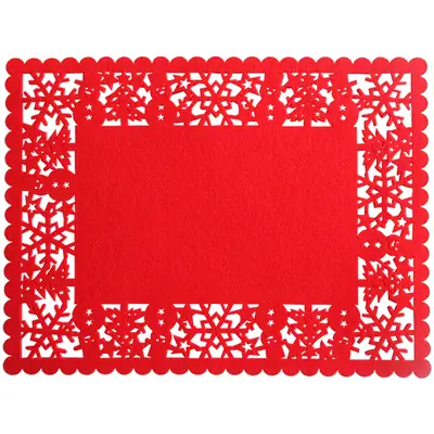 TOALHA LUGAR AMERICANO DE FELTRO RETANGULAR BONECO DE NEVE DE NATAL 40X30CM