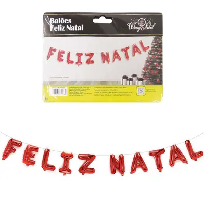 BALAO / BEXIGA FELIZ NATAL 6MX37CM