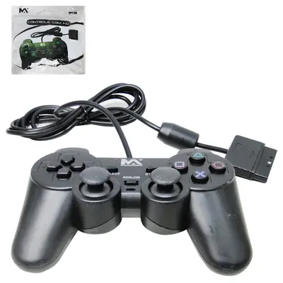 CONTROLE ANALOGICO COM FIO PARA PS1 E PS2 MAXMIDIA 1,7M