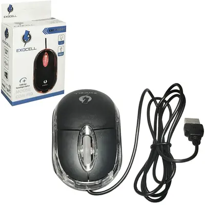 MOUSE OPTICO COM FIO USB + LUZ EXOCELL 1,1M