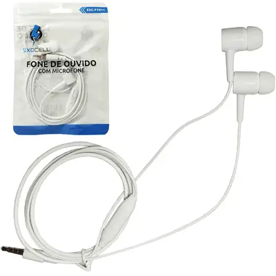 FONE DE OUVIDO IN EAR P3 COM MICROFONE EXOCELL 1M