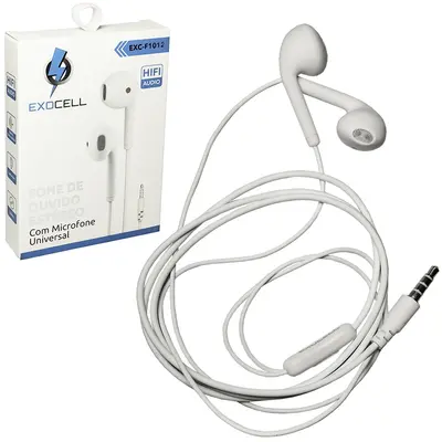 FONE DE OUVIDO IN EAR ESTEREO P3 COM MICROFONE EXOCELL 1M