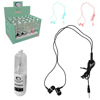 FONE DE OUVIDO IN EAR ESTEREO P3 COM MICROFONE 110CM