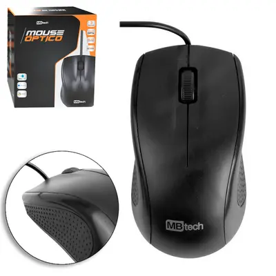 MOUSE OPTICO COM FIO USB PRETO 1,5M