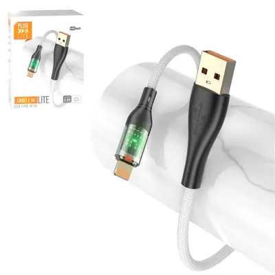 CABO PARA CELULAR LIGHTNING USB 2A COM LUZ 1M