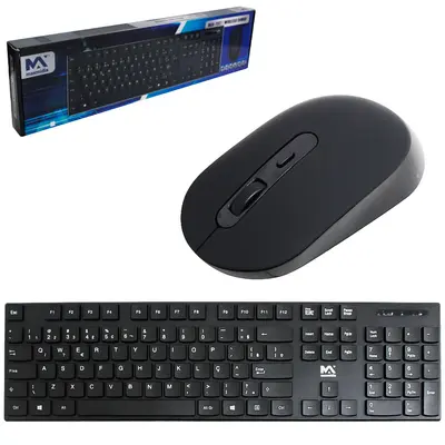 TECLADO E MOUSE PARA COMPUTADOR SEM FIO USB 104 TECLAS MAXMIDIA