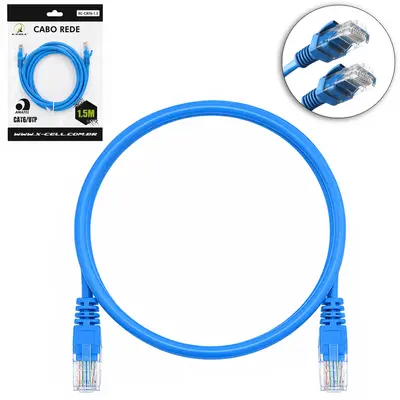 CABO DE REDE / INTERNET CAT6 / UTP RJ45 X RJ45 X-CELL AZUL 1,5M