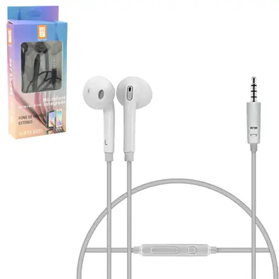 FONE DE OUVIDO IN EAR P3 COM MICROFONE PARA S4/S5/S6/S7/S8 1,2M