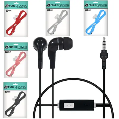 FONE DE OUVIDO IN EAR P3 COM MICROFONE COLORS