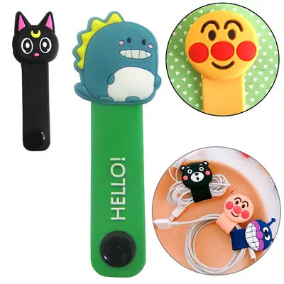 ORGANIZADOR DE FIOS / CABOS DE SILICONE BICHINHOS COM BOTAO 9CM