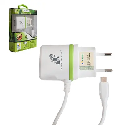 CARREGADOR DE TOMADA BIVOLT ULTRA RAPIDO COM 1 SAIDA USB 2.8A E CABO V8 X-CELL 1M