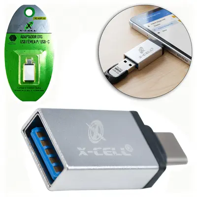 ADAPTADOR OTG USB 3.0 FEMEA PARA TIPO C X-CELL 3CM