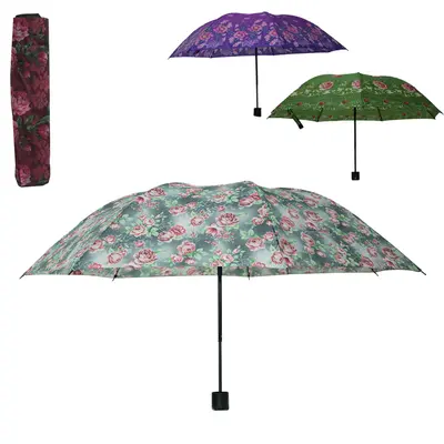 GUARDA CHUVA SOMBRINHA DE POLIESTER MANUAL RETRATIL RAINY DAY 7 VARETAS CABO RETO 86CM DE Ø