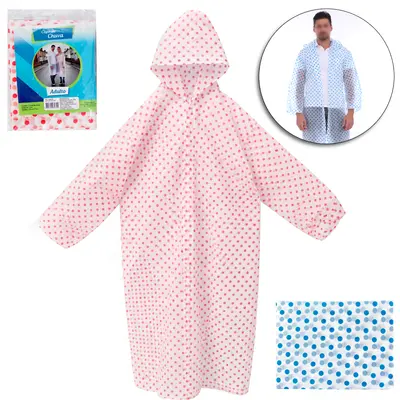 CAPA DE CHUVA ADULTO DE EVA POA COM BOTAO 150X70CM