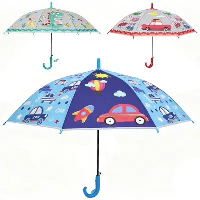 GUARDA CHUVA INFANTIL DE POLIESTER AUTOMATICO VERSY KIDS 8 VARETAS CABO CURVO 85CM DE Ø