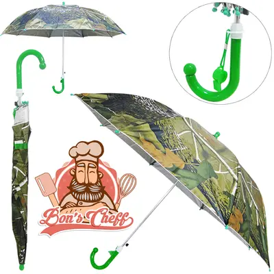 GUARDA CHUVA INFANTIL DE POLIESTER AUTOMATICO ESTAMPADO 8 VARETAS CABO CURVO 88CM DE Ø