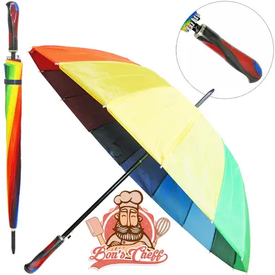 GUARDA CHUVA DE POLIESTER AUTOMATICO PORTARIA COLORS 16 VARETAS CABO RETO 110CM DE Ø