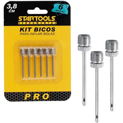 KIT BICOS PARA INFLAR BOLAS PRO COM 6 PECAS 3,8CM