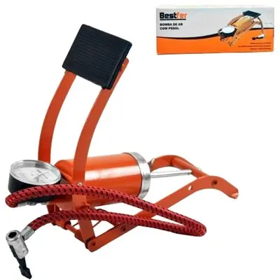 BOMBA DE AR COM PEDAL PARA INFLAVEIS + MANOMETRO FOOT PUMP