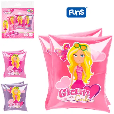 BOIA DE BRACO INFLAVEL FEMININA GLAM GIRLS SUMMER FUN 17,5X13,5CM